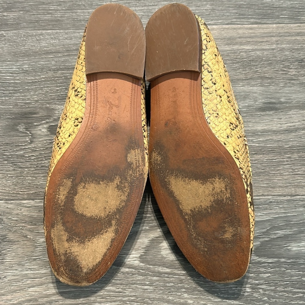 Sam Edelman 8 Loir Faux Snake Saddle Loafers Leather Print Shoes Neutral Slip On - Picture 6 of 8